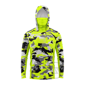 Hoodie de pêche à manches longues à séchage rapide avec masque intégré pour homme, fabriqué au Pakistan, disponible en plusieurs tailles, OEM. - Product Image 2
