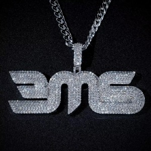 Iced Out Moissanite <b>Pendant</b> 925 <b>Silver</b> Letter Name Charms Hip Hop Style Jewelry Everyday Wear <b>Pendant</b> <b>Initial</b> Letter <b>Pendant</b> - Product Image 5