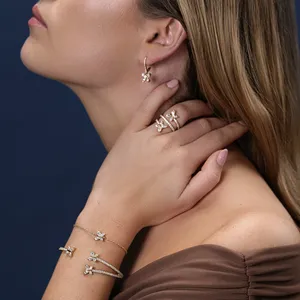 Women's Yellow <b>Gold</b> Diamond <b>Cocktail</b> <b>Ring</b> Marquise Cut Plant Pattern Romantic Engagement <b>Ring</b> - Product Image 3
