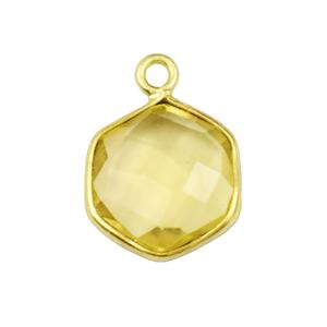 Pendentif Citrine Hexagonal Personnalisé en Argent Sterling, Breloque en Pierre Précieuse pour la Fabrication de Colliers, Bijoux en Gros - Product Image 1