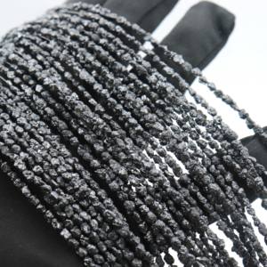 Cuentas de Diamante Negro en Forma de Pepitas, Cuentas de Diamante Natural, Cuentas de Diamante Negro Natural en Bruto, Pepitas de Diamante de 2-4 mm - Product Image 3