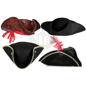 Latest Design Adults Tricorn <b>Hat</b> Structured Crown Decorative Edge Comfortable Inner <b>Band</b> Party Character Lightweight - Product Image 2