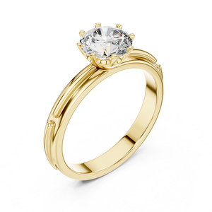 Bague en or avec diamant de laboratoire étincelant de 1 carat, taille brillant, certifié IGI, bijoux fins élégants, mode moderne pour fiançailles - Product Image 3