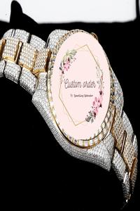 Montre mécanique de luxe Hip Hop en acier inoxydable avec moissanite, cadran en cristal saphir, cadeau d'anniversaire personnalisé pour homme - Product Image 2