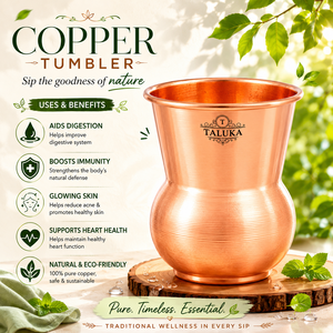 Verre à eau artisanal en cuivre pur 12 OZ 350 ML pour la maison, les restaurants, service ayurvédique, tasse en cuivre indienne - Product Image 4