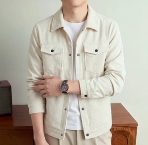 เสื้อแจ็คเก็ตคอร์ดูรอยผู้ชายแบบสั่งทำพิเศษ สไตล์วินเทจลำลองติดกระดุม พร้อมกระเป๋าหน้าอก เสื้อคลุมทำงานแนวสตรีทแวร์ ขายส่ง - Product Image 3