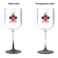 Verres à vin en plastique réutilisables de 430 ml, couleur dégradée, gobelets personnalisés pour les fêtes et les mariages