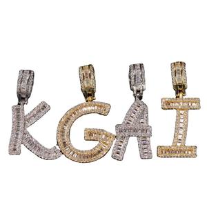 Iced Out KGAI Letter Pendant Set Brilliant Cut Design 38 Carat Sterling Silver Gold Plated Luxury Hip Hop Moissanite Jewelry - Product Image 2