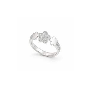 925 Sterling Silver CZ Flower <b>Ring</b> Pave Setting Classic Style Unisex Everyday Wear - Product Image 3