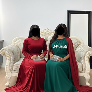 New Arrival Women Abaya Loose Waist <b>Big</b> Wing Long Dress <b>Bow</b> Decoration Stand Collar Flare Sleeves Women Abaya - Product Image 5