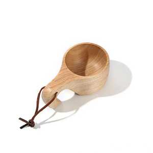Tasse à café en bois d'acacia naturel de haute qualité, grande tasse à thé en bois de style japonais, récipient à boisson - Product Image 4