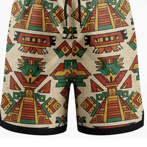 Shorts de Playa para Hombre con Estampado Geométrico, Secado Rápido, Poliéster, Cordón Ajustable, Casuales - Product Image 6