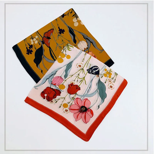 Nouveau Foulard Carré 100% Soie Pure pour Femme 2026 – Bandana, Bandeau, Hijab Imprimé, Poncho, Écharpe Pashmina - Product Image 4