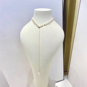 Collier Pendentif Reine en Or 18 carats Polyvalent avec Perle d'Eau Douce Naturelle de 8-9 mm, Chaîne en Argent Véritable de Chanvre à Forte Luminosité, Cadeau - Product Image 1