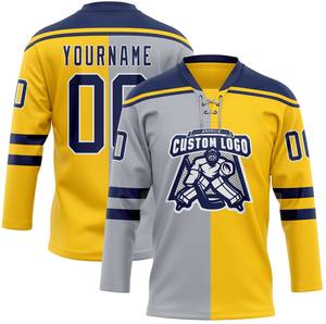 Maillot de hockey sur glace personnalisé avec col lacé – Impression personnalisée du nom, du numéro et du logo - Product Image 4