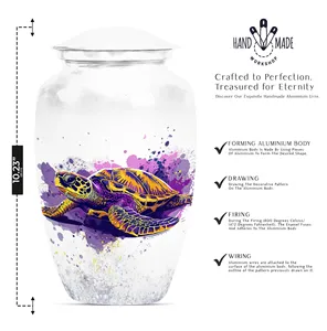 Hot Selling Turtle Cremation <b>Urns</b> <b>Large</b> White <b>Urn</b> For Adult Female High Gloss Finish Customized Colour Beach <b>Urn</b> - Product Image 2
