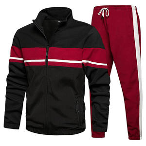 Nuevo Conjunto Deportivo de Dos Piezas para Hombre, Chaqueta de Punto Suave con Cierre Completo y Pantalones Jogger de Algodón, para Gimnasio, Fitness y Uso Casual - Product Image 1