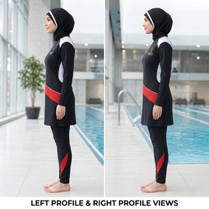<b>Muslim</b> Modest Plus Size Women's Hijab Burkini <b>Swimwear</b> Customizable Quick Dry Breathable Long Sleeve 3-Piece Front High Quality - Product Image 5