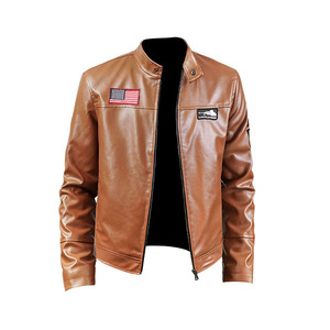 Nouvelle tendance mode : veste patchwork homme, veste en PU, vestes en cuir de moto pour homme - Product Image 2