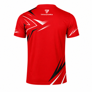 เสื้อทีมโลโก้สั่งทำคุณภาพสูง ผ้าโพลีเอสเตอร์ผสมสแปนเด็กซ์ แห้งเร็ว ระบายอากาศดี แขนสั้น ลายธงชาติ สำหรับพนักงาน - Product Image 2