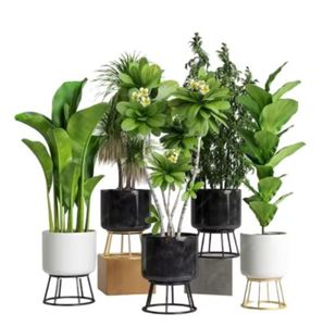 Metal Flower Pots Planters Garden Supplies Round Planter with foldable <b>Stand</b> Black Gold Colour - Product Image 2