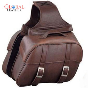 Sacoche de selle de moto vintage en cuir véritable imperméable - Product Image 1