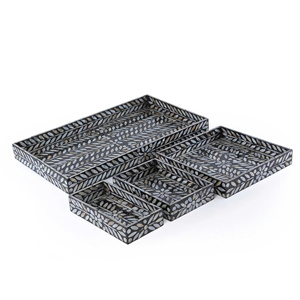 New collection set of 4 pcs mother of pearl tray made in Vietnam for Ramadan holiday - Product Image 5