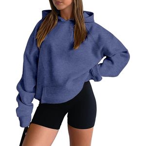 Winter Fashion <b>Longline</b> Knitted Hoodie for <b>Women</b> Front Printing Custom Oversized <b>Fleece</b> Pullover Private Label Manufacturer - Product Image 6