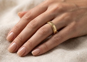 Classic Engagement Gold Milgrain Wedding Band <b>Thick</b> Polished Flat <b>Ring</b> 10K Solid Gold Custom Unisex Wedding <b>Ring</b> Plain Gold Band - Product Image 2