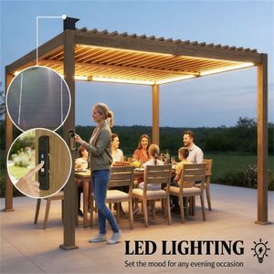 ผลิตภัณฑ์หลังคาคลุมระเบียงกลางแจ้งสีน้ำตาลและศาลาพักผ่อน - Product Image 3