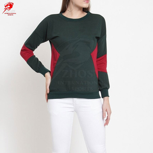 เสื้อสเวตเตอร์ถักไหมพรมแขนยาวคอวีทรงหลวมสำหรับผู้หญิง ผ้าฝ้าย 100% บุซับใน แต่งสีตัดต่อ สวมใส่สบายในฤดูหนาว มีโลโก้ด้านหน้า - Product Image 5