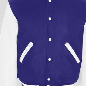 เสื้อแจ็คเก็ตวาร์ซิตี้สีม่วงขาว Sigma แบบสั่งทำพิเศษ พร้อมตัวอักษรสมาคม  แบบ Letterman Bomber  สำหรับพี่น้องในสมาคม  ลายปักแบบ Collegiate  ทำจากผ้าขนสัตว์ 100% - Product Image 6