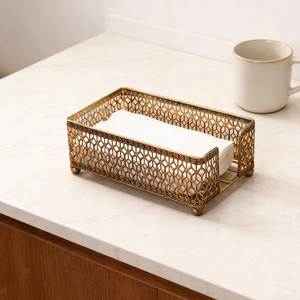 Premium Gold Metal Tissue Holder Decorative Napkin Stand Tabletop Organizer for Kitchen Dining Room Counter Home Hotel Décor - Product Image 5