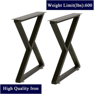 Pieds de table en métal traditionnels pour meubles de salle à manger, capacité 2204 lbs, 2 pièces, couleur noire, DIY, pièces de meubles EDPTBL003 - Product Image 4