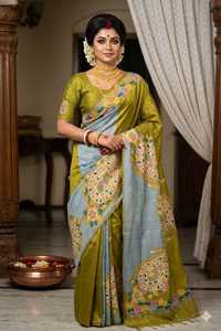 Bishnupuri Pure Silk Saree - Product Image 1
