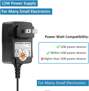 Adaptador Universal AC de 12W, cargador DC de 3V-12V 1A para routers, altavoces, cámaras CCTV, teléfonos inteligentes, concentrador USB, grabadora GPS con 8 conectores DC - Product Image 5