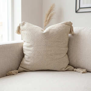 ปลอกหมอนอิงสีส้มไหม้ลายทอพร้อมงานปักสีขาวสไตล์โบโฮฟาร์มเฮาส์ - Product Image 6