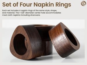 <b>Hand</b> Crafted Elegant Napkin <b>Rings</b> Acacia Wood Table Decor Housewarming Gift For Friend Gift Table Setting Napkin <b>Holder</b> - Product Image 6