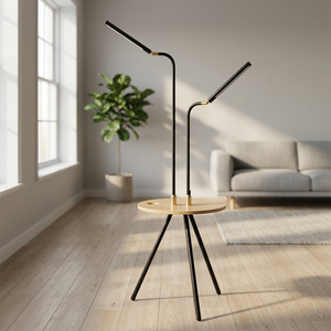 Lampe sur pied minimaliste en métal noir, hauteur réglable, LED blanc chaud 3500K, AC 220V, culot E27, usage résidentiel - Product Image 3