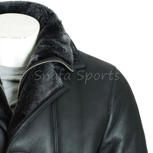 Shearling <b>Jacket</b> for <b>Men</b> Trendy Style Plush Interior Strong Finish <b>Long</b> Lasting Quality Clothing Store Wholesale Leather <b>Jacket</b> - Product Image 3