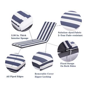 Set di 2 Cuscini di Ricambio per Sdraio da Esterno, Cuscini per Sedute da Patio e Chaise Longue - Product Image 2