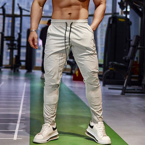 Pantalon de survêtement pour homme, bleu, taille élastique, cordon de serrage, poches latérales, décontracté, léger, respirant, polyester et coton, été - Product Image 2