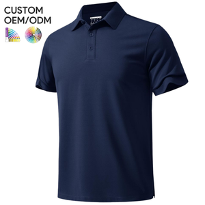 T-shirt décontracté pour homme, 100 % coton, respirant, à manches courtes, avec logo tricoté sur le devant, support OEM/ODM - Product Image 1