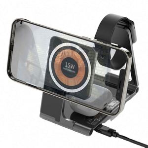 Cargador Inalámbrico Plegable 3 en 1 <span class=keywords><strong>JEDI</strong></span>, Carga Rápida de 15W, Soporte de Aleación de Aluminio para Teléfono, Auriculares y Reloj - Product Image 1