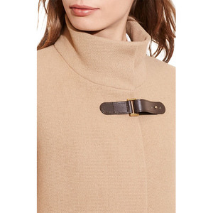 Elegante Abrigo Midi de Lana para Mujer con Cuello Alto y Cierre de Hebilla, Estilo Gabardina, Color Sólido, Cálido para Invierno - Product Image 6