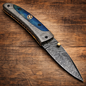 Cuchillo de Hoja Fija Multiusos con Borde Recto, Hecho a Mano con Acero de Damasco y Mango de Madera, para Uso Industrial, Camping, Caza, Regalo, OEM - Product Image 2