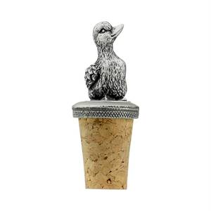Bouchon de bouteille décoratif en laiton moulé en forme d'oiseau avec bouchon en liège, facile à utiliser, durable, design de figurine personnalisable - Product Image 2
