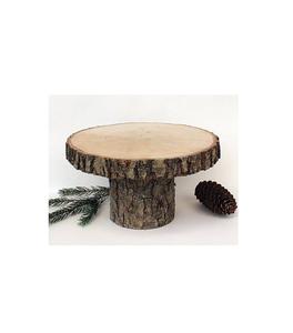 Support à gâteau en bois de qualité supérieure avec finition naturelle, présentoir à dessert rustique pour mariage, anniversaire, fête, décoration de la maison - Product Image 4