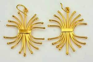 ต่างหูทองเหลืองงานหัตถกรรมโลหะคอนยัคต่างหูทองเหลืองสีพรีเมี่ยมตกแต่งเรียบสินค้าขายส่งราคาสินค้างานฝีมือโลหะ - Product Image 3