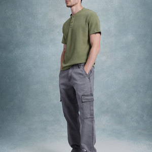 Minimal Style <b>Waffle</b> Knit Soft Fabric Modern Casual Wear T <b>Shirt</b> Soft Feel <b>Waffle</b> Weave Lightweight Summer Wear T <b>Shirt</b> - Product Image 5